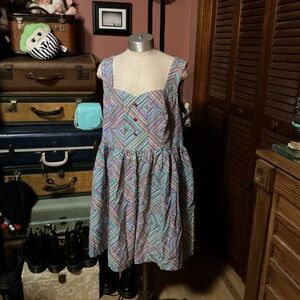 Modcloth Vibrant Patterned Midi Dress